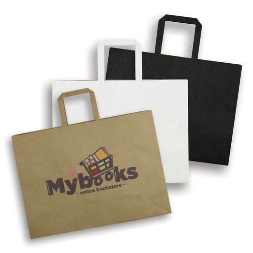 Extra Large Flat Handle Paper Bag Landscape - Custom Promotional Product