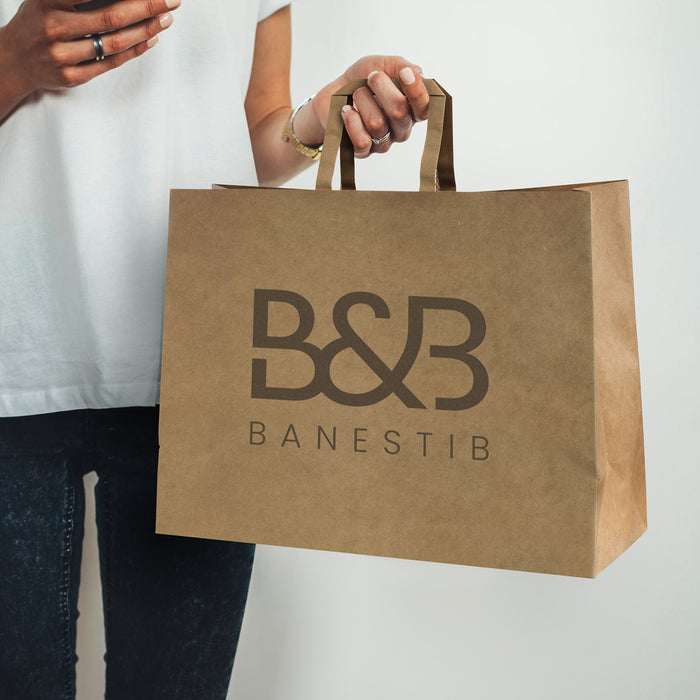 Extra Large Flat Handle Paper Bag Landscape - Custom Promotional Product