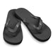 Tidal Flip Flops - A pair of black flip flops with a simple design and a logo on the strap.