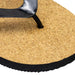 Fiji Flip Flops - A black thong sandal with a cork footbed and a rubber sole, featuring a logo on the strap.