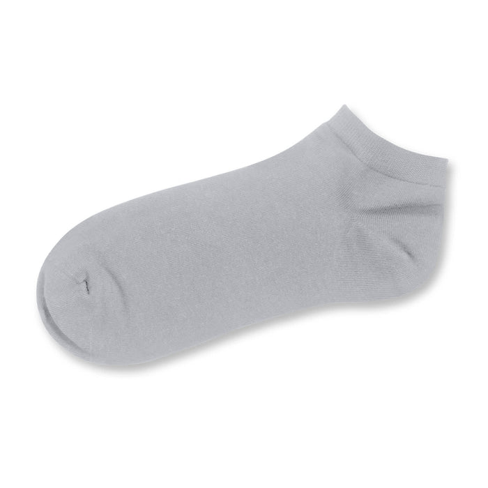 June Ankle Socks - A grey ankle sock with a soft texture and a logo on the side.