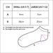 June Ankle Socks - A diagram of June Ankle Socks with measurements for small and large sizes in centimetres. Features an illustration of the socks.
