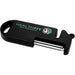 Kipper Multi-purpose Kitchen Tool - A multi-purpose kitchen tool in black with a logo, featuring a peeling blade and a finger grip design.