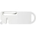 Kipper Multi-purpose Kitchen Tool - A white multi-purpose kitchen tool with a peeler and a handle. It has a simple, sleek design.