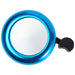 Bellix Bicycle Bell - A blue bicycle bell with a shiny metallic finish and a black lever for ringing. It features a branding logo.