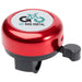 Bellix Bicycle Bell - A red bicycle bell with a black base and a lever, featuring a logo on a white circle.