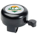 Bellix Bicycle Bell - A black bicycle bell with a circular top featuring a logo and a lever on the side for ringing.