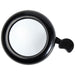 Bellix Bicycle Bell - A black bicycle bell with a shiny silver surface and a side lever for ringing. It features a logo.