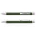 Lancer Fashion Pen - A metal pen in a matte green finish with silver accents and a clip. It features a sleek, modern design.