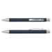 Lancer Fashion Pen - A metal pen in navy blue with silver accents and a clip, featuring a sleek design.
