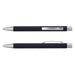 Lancer Fashion Pen - A metal pen in black with silver accents, featuring a clip and a smooth design.