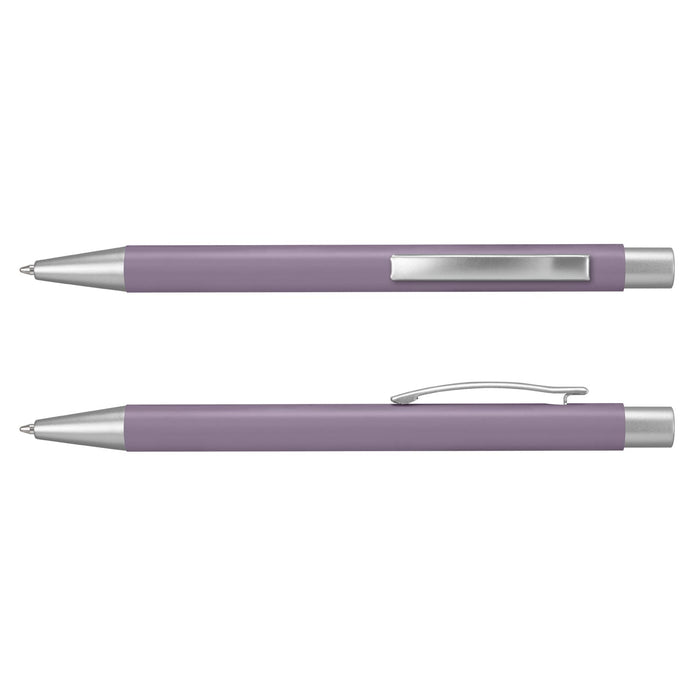 Lancer Fashion Pen - A purple metal pen with a silver clip and tip, featuring a sleek design and minimalist aesthetic.