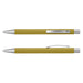 Lancer Fashion Pen - A metal pen in olive green with silver accents and a clip, featuring a sleek design and a logo.
