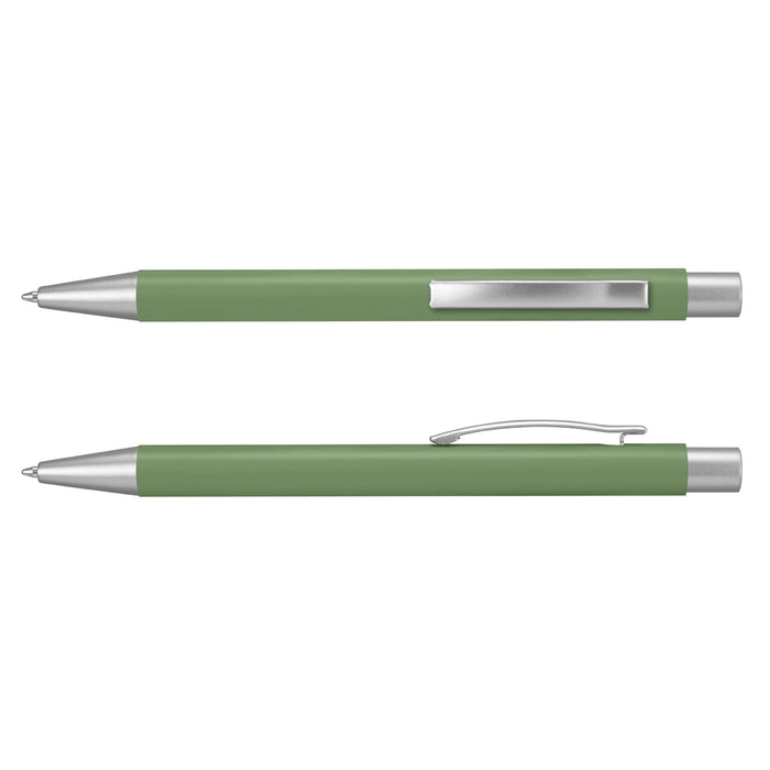 Lancer Fashion Pen - A green metal pen with a silver clip and tip, featuring a sleek, modern design.