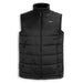 Swiss Peak Urban Puffer Vest - A black puffer vest with a high collar and zip front, featuring a logo on the chest.