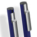 SPICE Slide Pen - A blue metal pen with a silver clip and tip, featuring a sleek and modern design. Includes branding on the body.