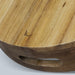 Keepsake Platter Tray - A wooden platter tray with a smooth surface and a carved handle, featuring a subtle branding mark.