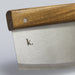 Keepsake Pizza Set - A wooden-handled cheese knife with a stainless steel blade, featuring a simple logo.