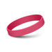 Kids Silicone Wrist Band - Embossed - A pink silicone wristband with a smooth surface and a debossed design, featuring a brand logo.