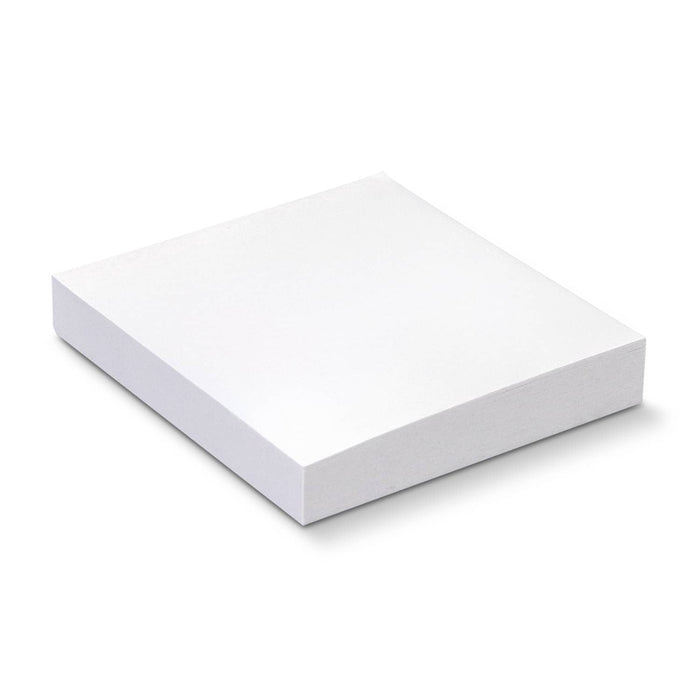 Recycled Sticky Pad 70 x 75mm - 100 Sheets - A white recycled sticky pad, measuring 70 x 75mm, containing 100 sheets, with a simple design.