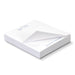 Recycled Sticky Pad 70 x 75mm - 100 Sheets - A white sticky notepad with a sheet slightly lifted, featuring lined pages and a logo on the corner.