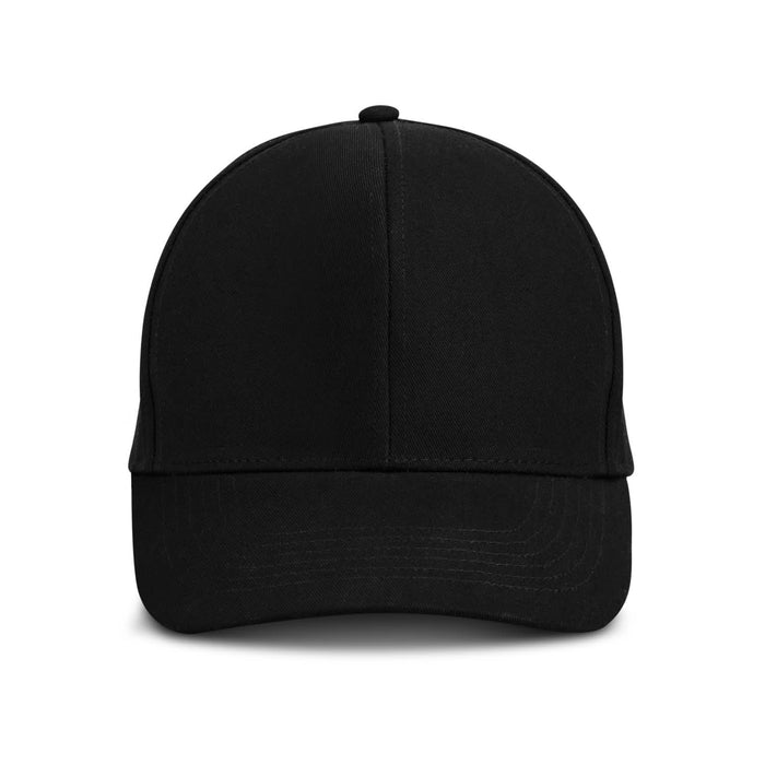 Essence Organic Cap - A black cap with a curved brim and a structured front, featuring a logo on the side.