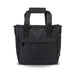 Oceana Recycled Cooler Bag - A black cooler bag with sturdy handles and a front pocket, featuring a logo on the side.