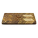 Keepsake Chopping Board - A wooden chopping board with a chevron pattern and a logo engraved on its surface.