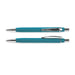 Centurion Soft-Touch Pen - A soft-touch pen in teal with chrome accents, featuring a sleek design and a metallic clip.