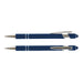 Prime Stylus Pen - A pair of navy blue stylus pens with silver accents, featuring a cap and a click mechanism.