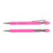 Prime Stylus Pen - A pair of pink stylus pens with silver accents and a sleek design. One pen is capped while the other is click-style.