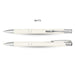 Panama Palette Pen - A matte white pen with silver accents, featuring a sleek design and a clip for attachment.