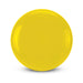 Aero Flyer - Small - A yellow disc with a smooth surface and subtle ribbed detailing along the edge, featuring a logo.