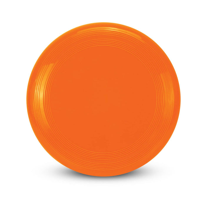 Aero Flyer - Small - An orange frisbee with a smooth surface and slight ridges around the edge, featuring a logo.