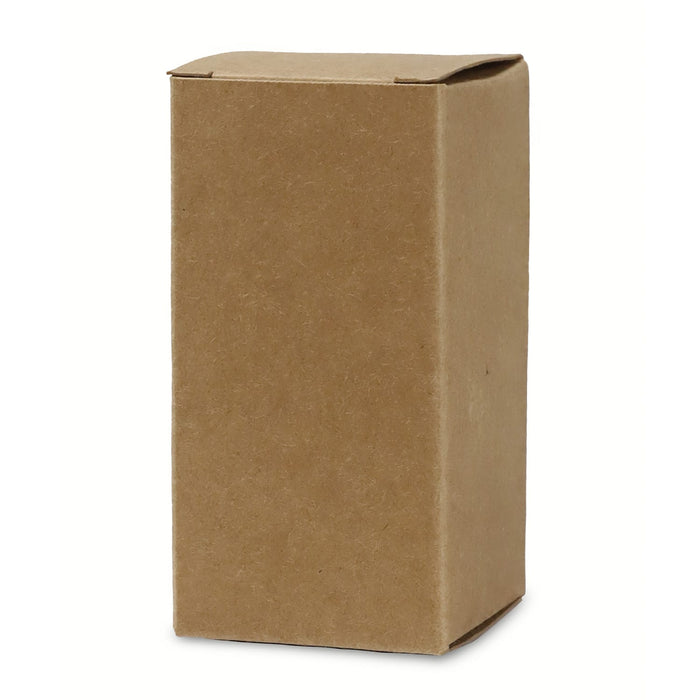 Tempus Bamboo Hourglass - A brown cardboard box with flaps, closed at the top, featuring a plain and simple design.
