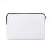 Full Colour Laptop Sleeve - Medium - A white laptop sleeve with a black zip and a simple, sleek design. It features a logo on the surface.