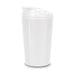 Corsica Coffee Cup - A white coffee cup with a lid, featuring a smooth design and a simple branding logo.