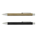 Kraft Notebook and Pen Gift Set - Two pens are displayed: one with a kraft paper finish and silver accents, and the other in solid black with silver accents.