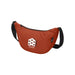 Byron Recycled Waist Bag 1.5L - An orange recycled waist bag with a black adjustable strap and a logo on the front.