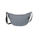 Byron Recycled Waist Bag 1.5L - A grey waist bag with a black zipper and strap, featuring a logo on the side. It has a rounded design for storage.