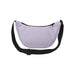 Byron Recycled Waist Bag 1.5L - A lilac recycled waist bag with a black strap and zipper, featuring a logo.