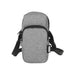 Ross GRS Recycled Phone Pouch - A grey pouch with a zippered closure and an adjustable strap, featuring a branding logo.