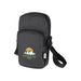Ross GRS Recycled Phone Pouch - A grey recycled phone pouch with a zip closure, featuring a logo and an adjustable strap.