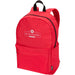 Byron 14" GRS Recycled City Laptop Backpack 16L - A red laptop backpack with a front pocket and a logo, featuring adjustable shoulder straps.