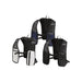 Varyon GRS Recycled Running Vest Hydration Pack 5L - A hydration pack featuring a mesh design, available in black, navy, and white colours, with multiple pockets and straps.