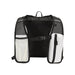 Varyon GRS Recycled Running Vest Hydration Pack 5L - A lightweight, black and white hydration pack with mesh panels and pockets for storage.