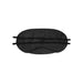 Traveler Eye Mask - A black eye mask featuring two adjustable straps. The mask has a smooth, satin-like texture and includes branding.