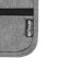 Ross GRS Recycled Smart Travel Pouch - A grey travel pouch with a zippered closure and a tag indicating it is made with recycled polyester.