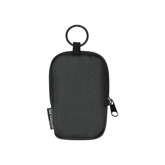 Byron Clip & Go GRS Recycled Small Pouch 0.2L - A small black pouch with a ring for attachment, featuring a zip closure and a branded tag.