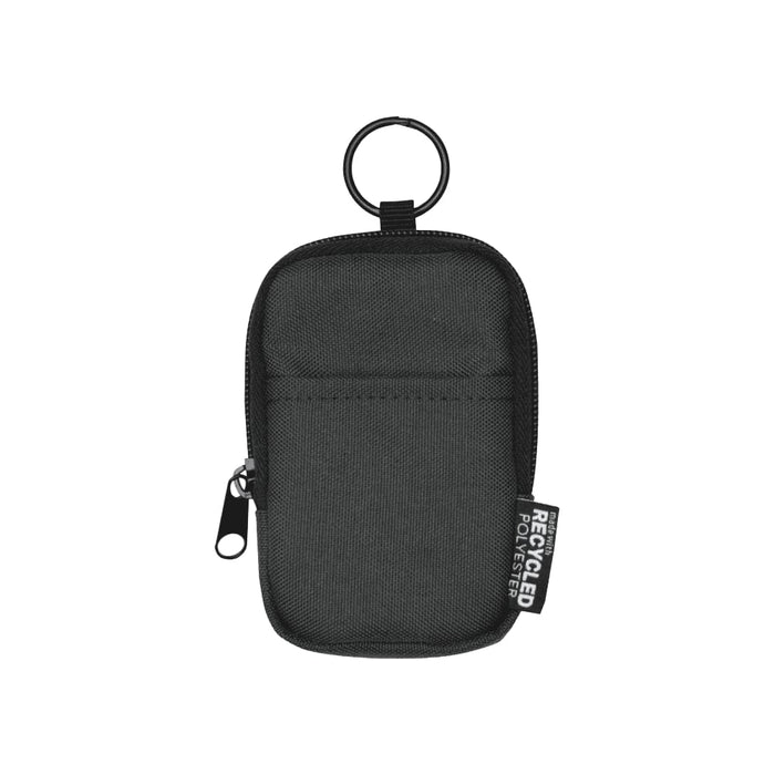 Byron Clip & Go GRS Recycled Small Pouch 0.2L - A small black pouch made from recycled polyester, featuring a zip closure and a loop for attachment.